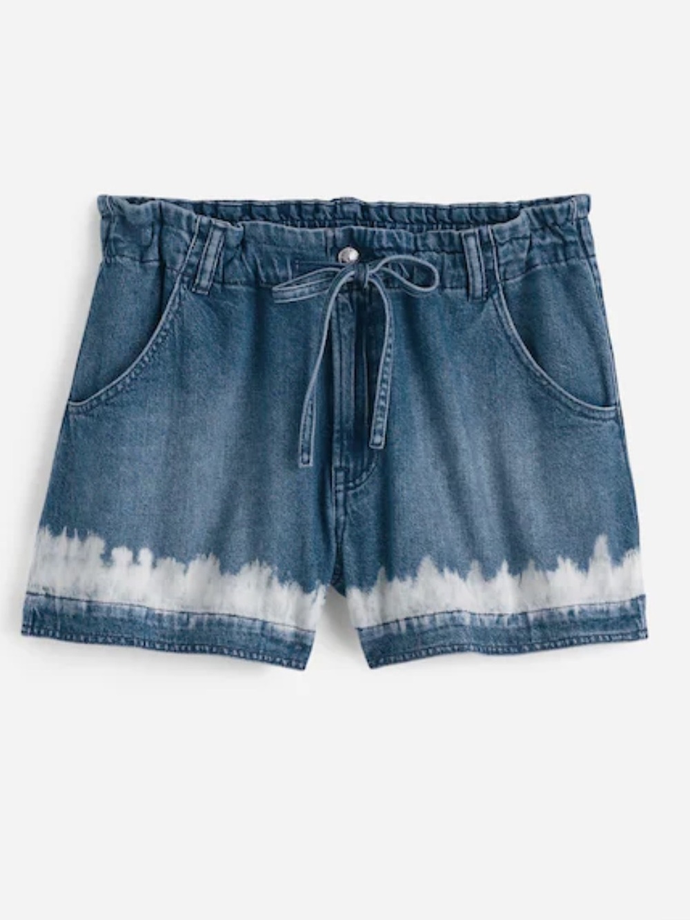 Madewell Tie Waist Denim Shorts Shibori Wash Airy Size XXL